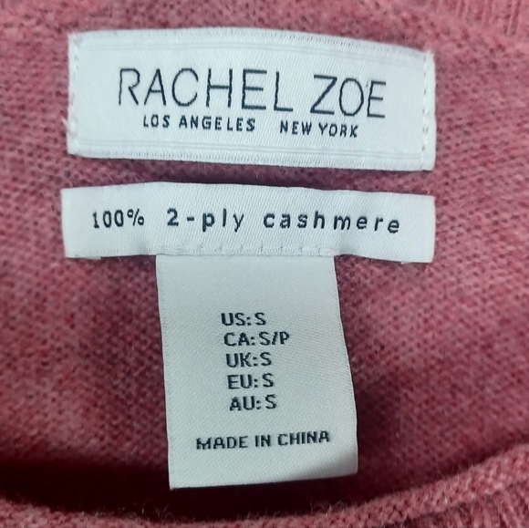 Rachel Zoe Women's 100% 2-Ply Cashmere Sweater Small Pink Crewneck Pullover Top - Picture 7 of 10